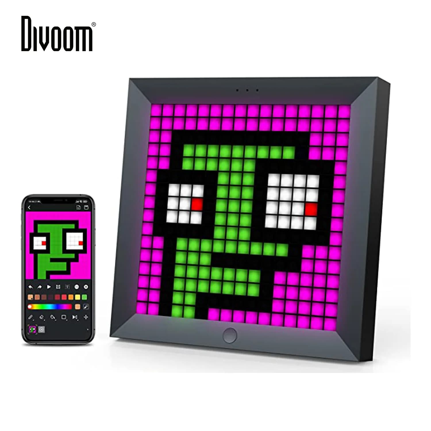 Sveglia con cornice digitale Divoom Pixoo con Display a LED programmabile Pixel Art, decorazione per insegne luminose al Neon, regalo di capodanno