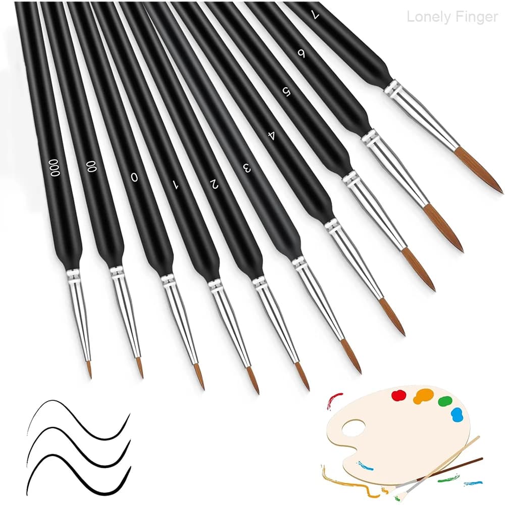Miniature Paint Brushe 10pcs - Micro Detail Paint Brush Set, Model Brushes for Acrylic, Watercolor & Paint, Figurine
