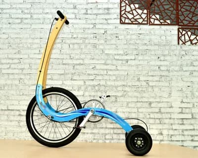 Three-wheeled Exercise Bike / Stand-free Standing Bicycle / Ultra Light Folding Bike / Sports Weight Loss Bike / Wooden + Steel