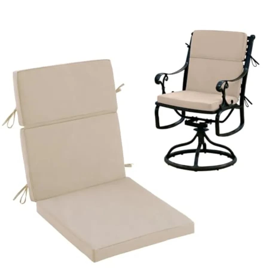 Cuscini per Sedie da Patio con Schienale Alto 21x20 Impermeabili e Resistenti allo Sbiadimento, Cuscini per Sedie da Pranzo da Esterno/Interno