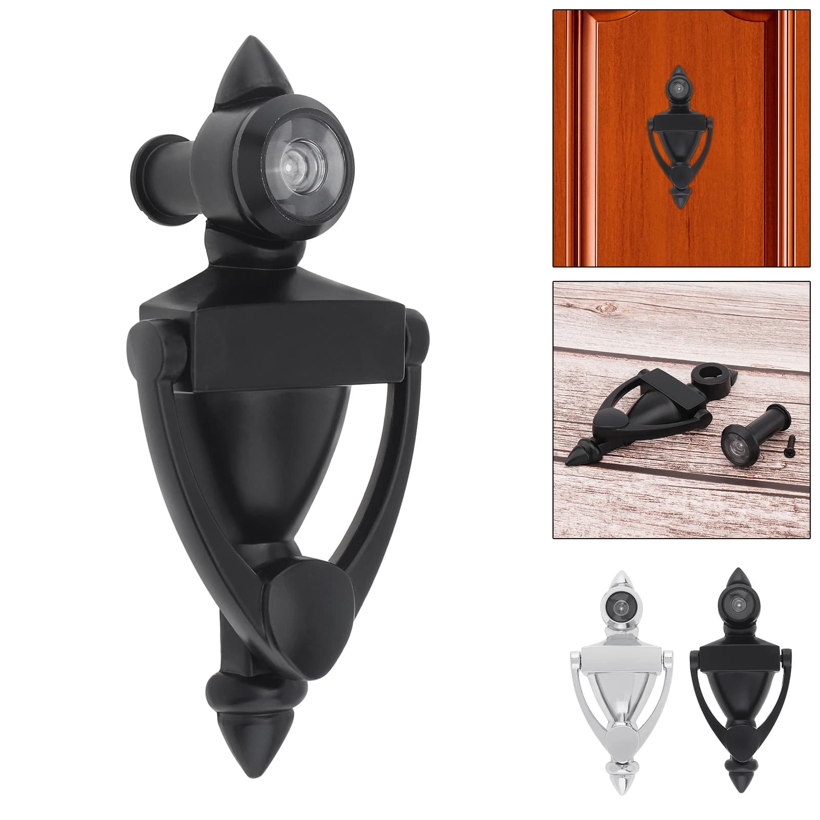 Battente per porta in lega di zinco per porte in acciaio di legno da 1.38 pollici a 1.97 pollici con visualizzatore di porte ad alta definizione da 180 gradi