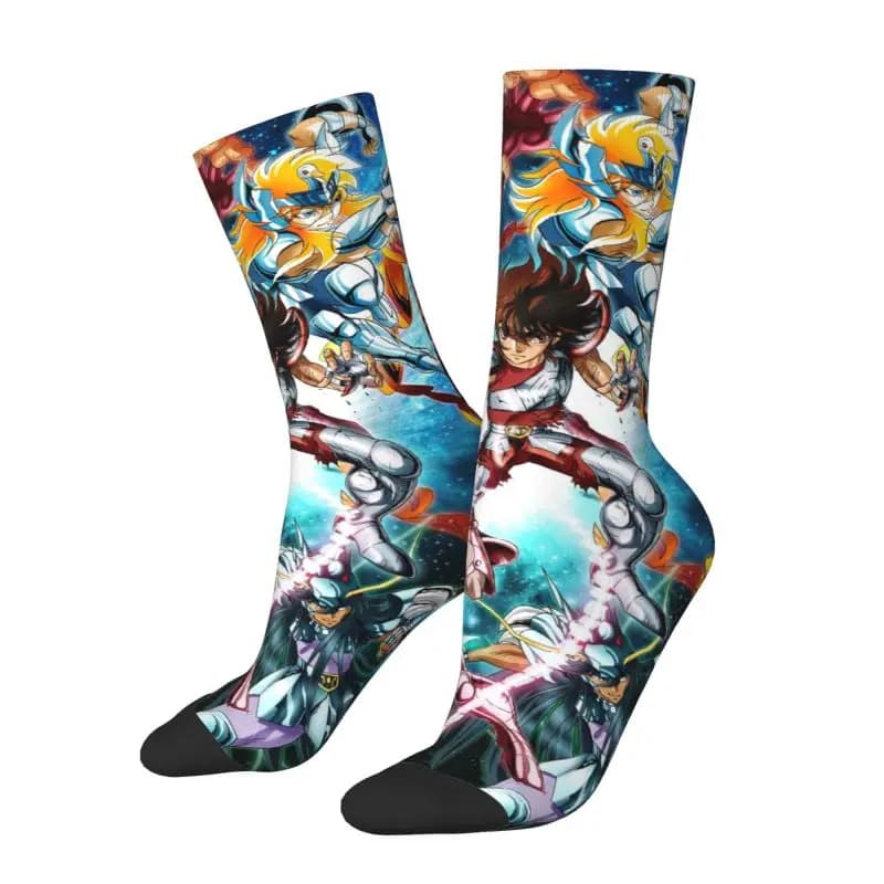 Calzini eleganti personalizzati Saintes Seiya Anime Manga Calzini da equipaggio alla moda per uomo e donna