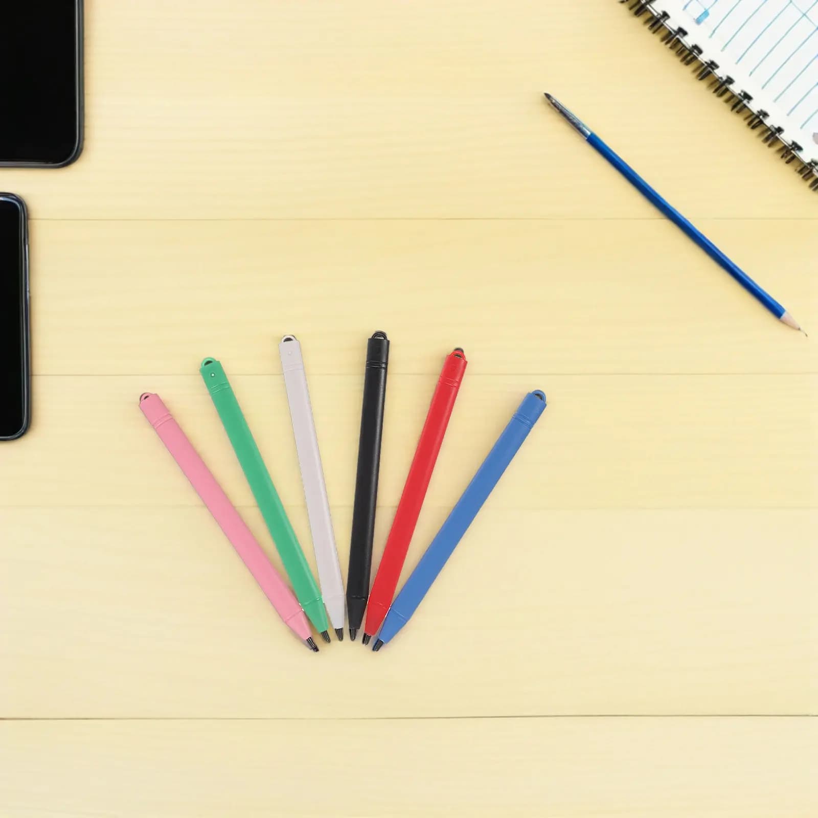 Set di 6 Penne Stilo LCD per Tablet, Lavagna per Disegnare, Strumento di Apprendimento, Disegno Senza Disordine, Pratica di Schizzi, Blocco Note