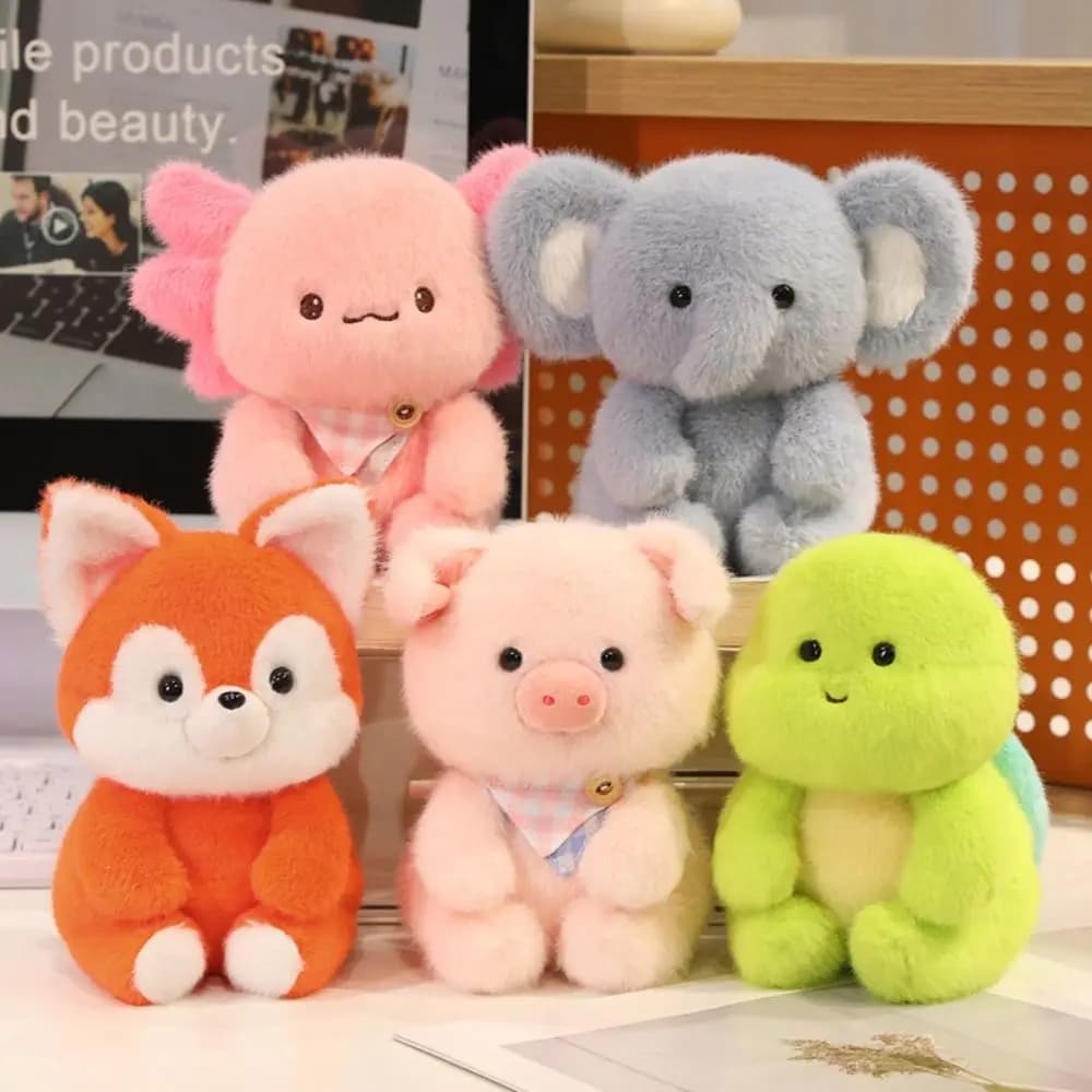 Peluche Kawaii da 15 cm, Bambola Compagna Elefante Orso, Cuscino Animale Imbottito Super Morbido, Giocattolo di Peluche da Scrivania