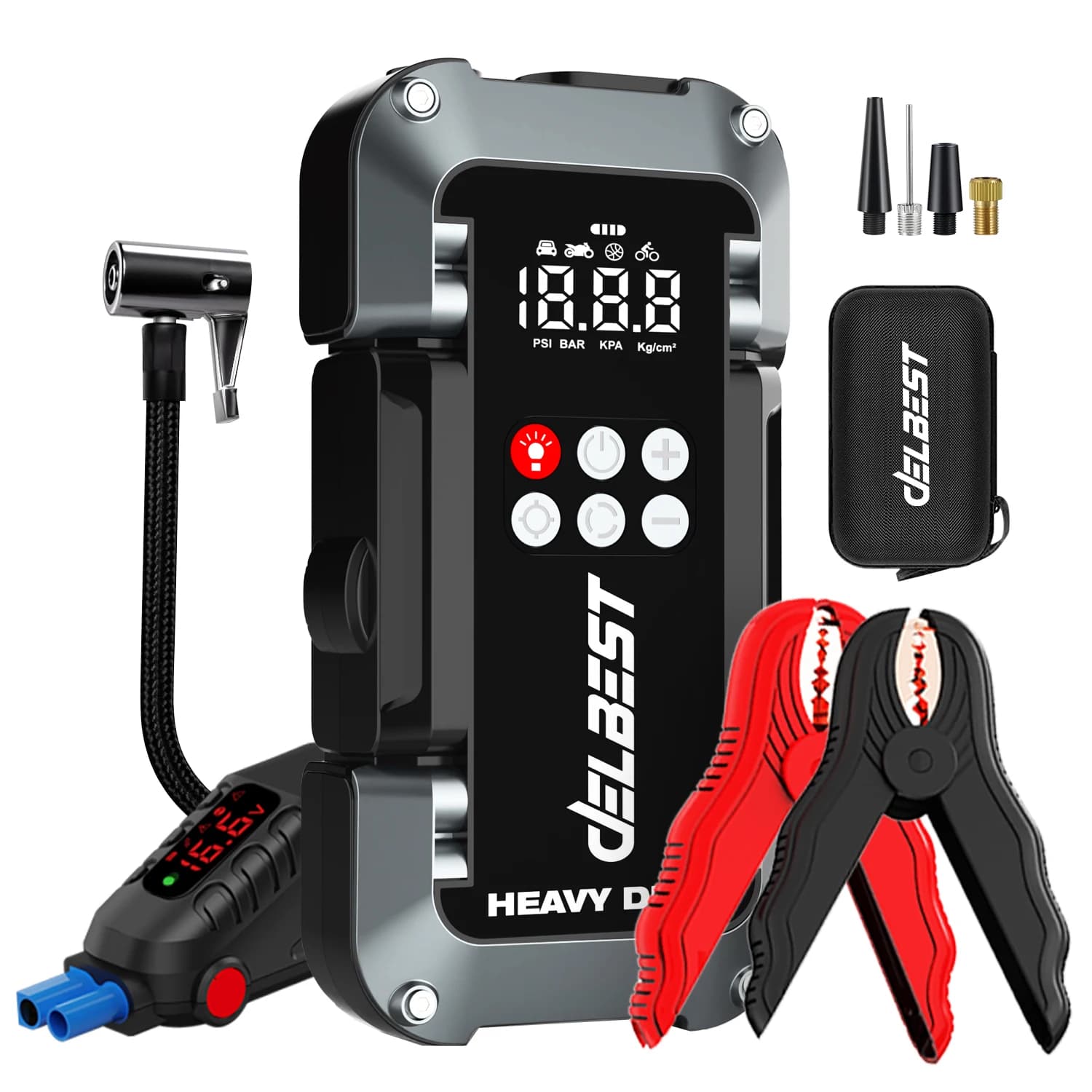 Avviatore di emergenza per auto 6 in 1 Avviatore di emergenza per batteria Avviatore di emergenza per batteria al litio Avviatore di emergenza per auto con gonfiatore per pneumatici