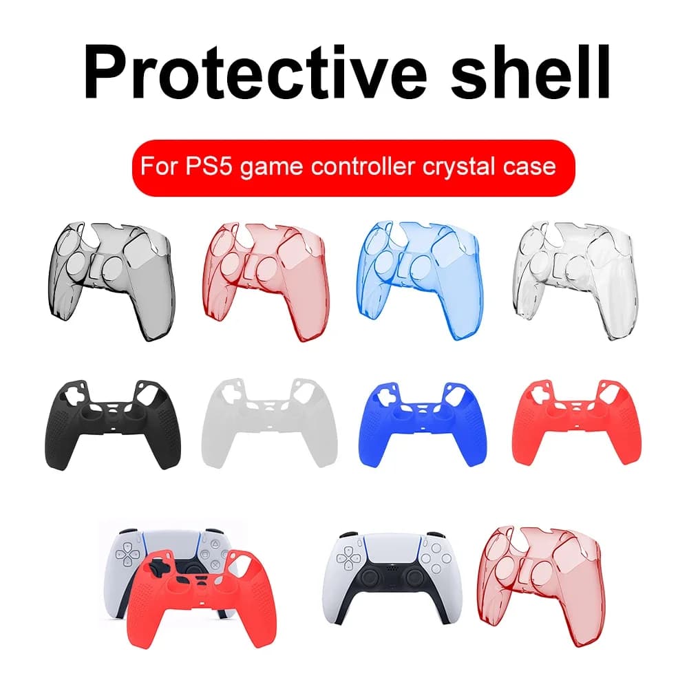Cover Trasparente in PC e Silicone Ultra Sottile per Controller PS5 DualSense, Accessori per PlayStation 5