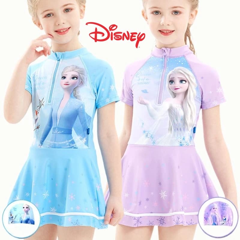 Anime Disney series Frozen Elsa for kids and girls new cute cartoon creative pattern full breathable costume quick drying