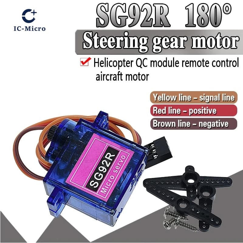 SG92R 2.5KG Micro 9g Servo Nylon Ingranaggi in fibra di carbonio Sostituisci SG90 Per parti di elicotteri aeromodelismo modello RC