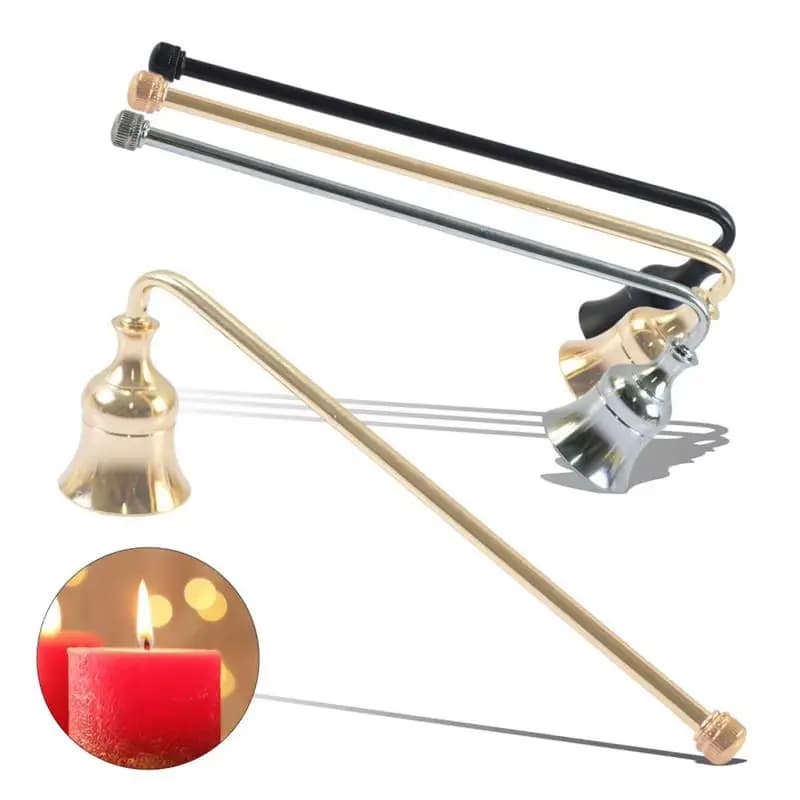 Long/Short Handle Candle Tool Practical Bell Metal Small Trumpet Candle Fire Extinguisher Cover No Blow Candle Cover