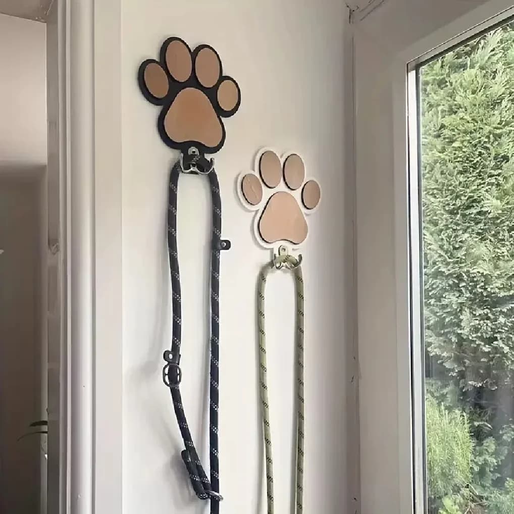 ​ ​ Gancio da parete per guinzaglio per cani con stampa zampa in legno per collari e cappotti Design con zampa Organizzatore per guinzaglio Gancio per artiglio Regalo per gli amanti degli animali domestici ​ ​