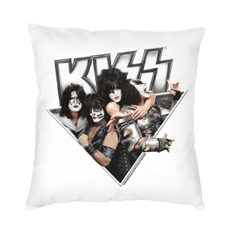 Pillow Lining Heavy Metal Music Kiss Rock Band Sofa Decorations for Home Federa for Square Cushion 45x45 cm