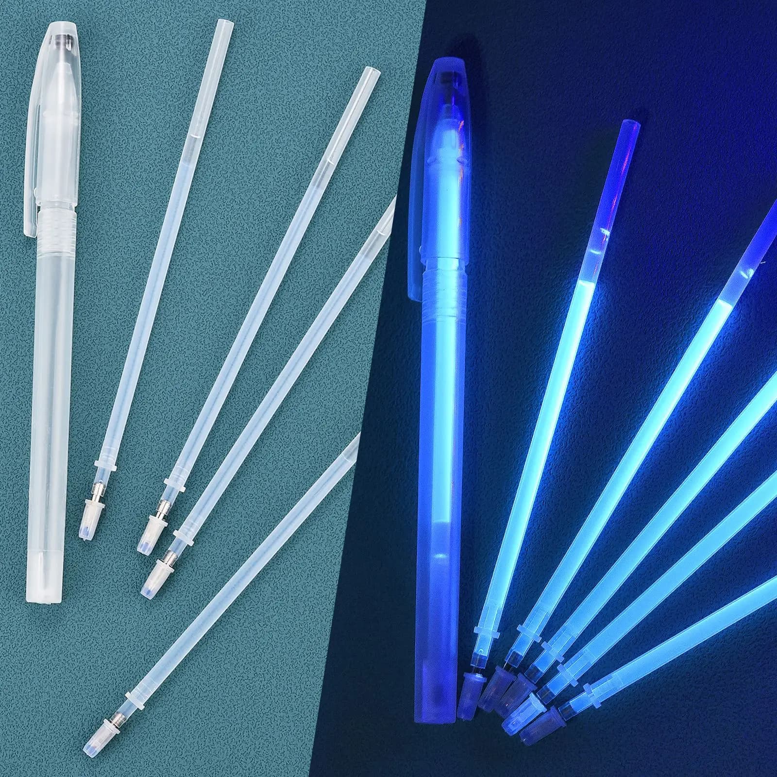Penna a inchiostro invisibile con luce UV magica creativa Pennarello artistico divertente per bambini Regalo per scarpe In pelle Scribing Pennarello di ricarica fluorescente