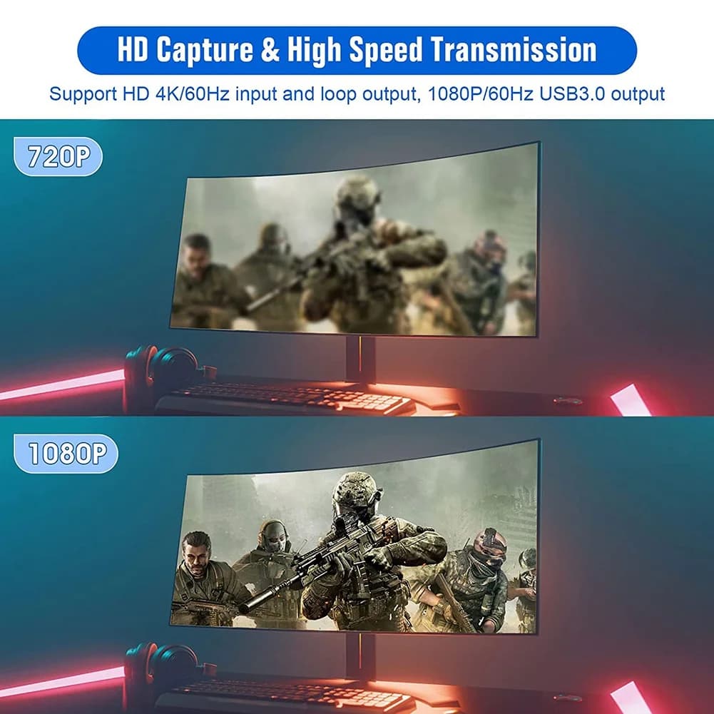 Scheda di acquisizione video quotidiana, scheda di acquisizione per Switch, 4K 1080P 60FPS per streaming e registrazione video per PS4/DSLR/Fotocamera
