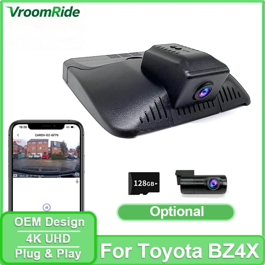 For Toyota BZ4X 2022 2023 2024 2025 Front and Rear 4K Dash Cam for Auto Camera Recorder Dashcam WIFI Auto DVR Registration Devices