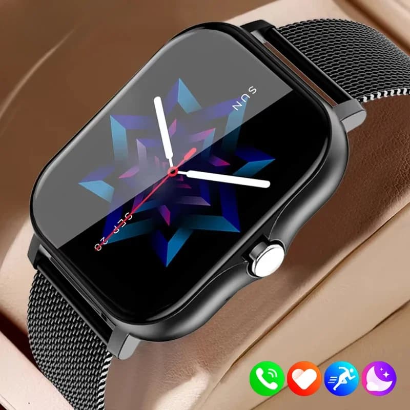 2025 New Smart Watch Man Woman Bluetooth Reply Call Full Touch Screen Smartwatch Fitness Oxygen Blood Watches for Android