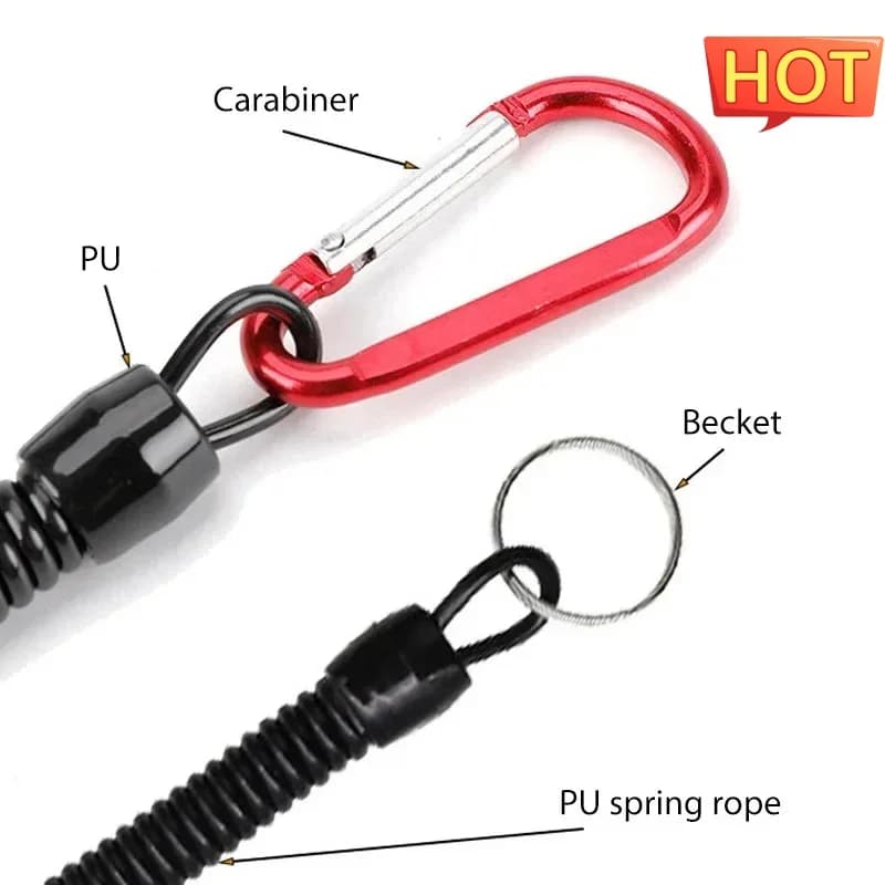 Cordini da Pesca con Moschettone, Corde per Imbarcazioni, Corde di Ritenzione, Porta Pinze, Accessori per la Sicurezza della Canna da Pesca
