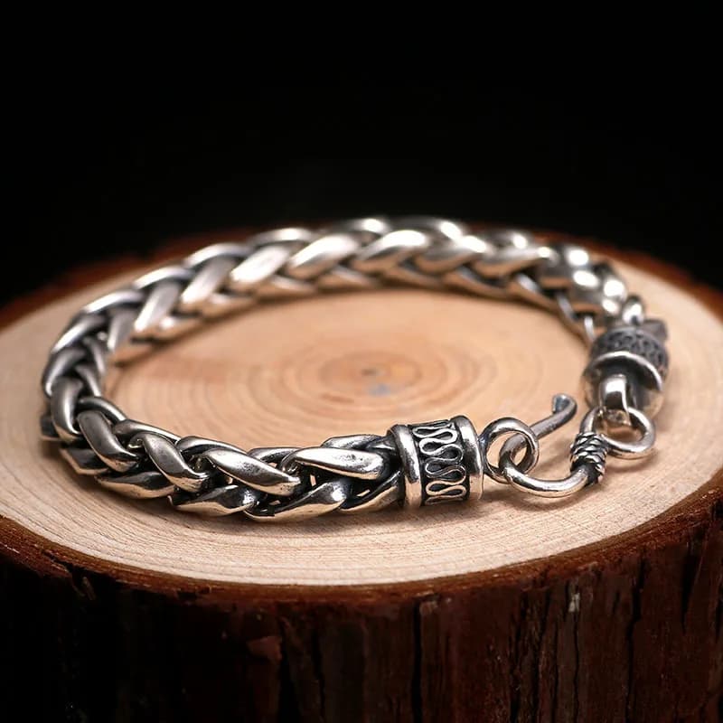 New men's dragon bone woven bracelet, vintage punk trendy design, delicate versatile elegant piece, luxury high-end charm, unisex stylish accessory, limited edition edgy accessory