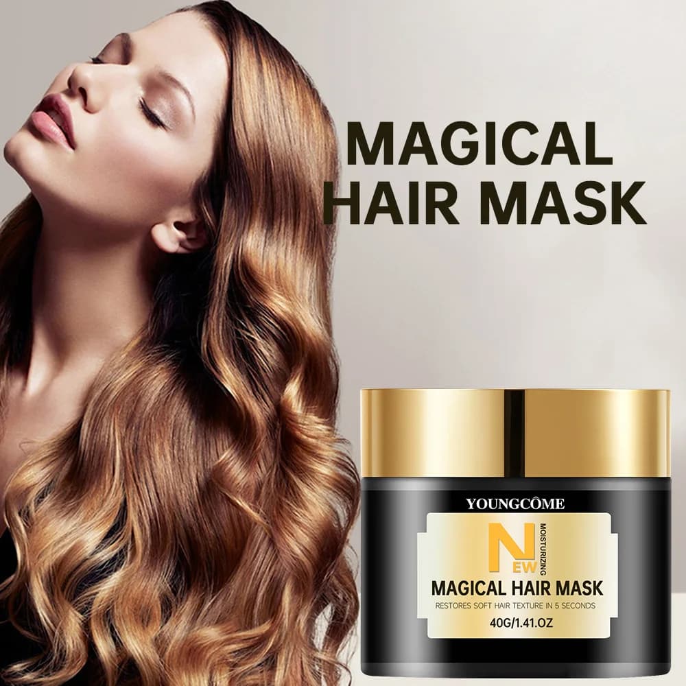 Maschera per capelli magica Ripara i danni Trattamento crespo Radice dei capelli del cuoio capelluto Balsamo lucido Raddrizza la cura dei capelli morbidi per tutti i tipi di capelli