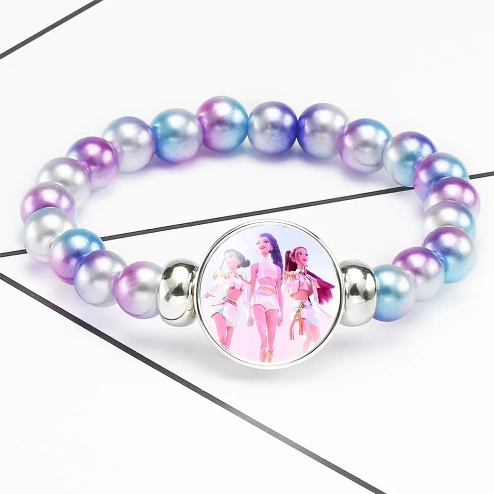 Braccialetto con perline Kpop Idol, collana con personaggi anime Rumi Mira Zoey, portachiavi a cartone animato, accessori, gioielli, regalo, bomboniere per feste di compleanno