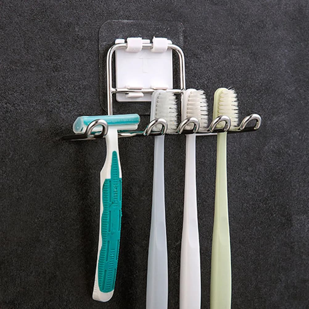 Portaspazzolino da parete in acciaio inossidabile con 3 slot per spazzolini e 1 slot per rasoio, antiruggine, resistente alla corrosione, per bagno e cucina
