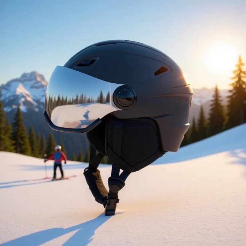 Nuovo Casco da Sci Transfrontaliero con Occhiali Integrati per Sport Invernali, per Adulti, per Snowboard e Sci, Caldo e Confortevole