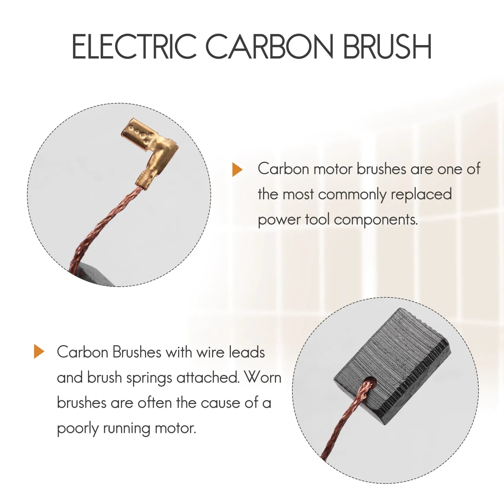 ABFKW 2 spazzole di carbone elettriche per motore 16 mm x 11 mm x 5 mm per Makita 9553NB