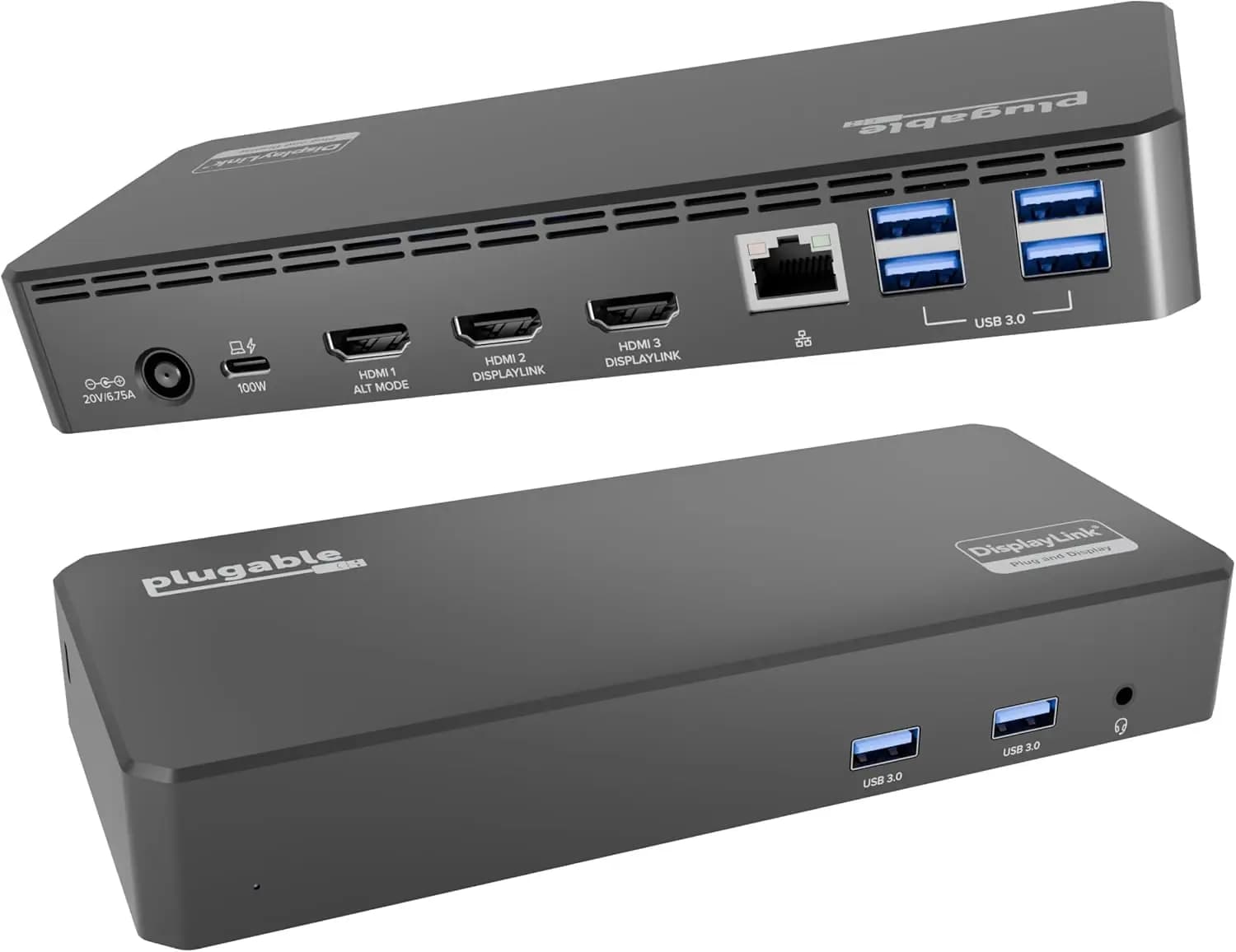 Docking station USB C con triplo display con PD da 100 W, 3 porte HDMI per la configurazione multi-monitor su Windows e Mac