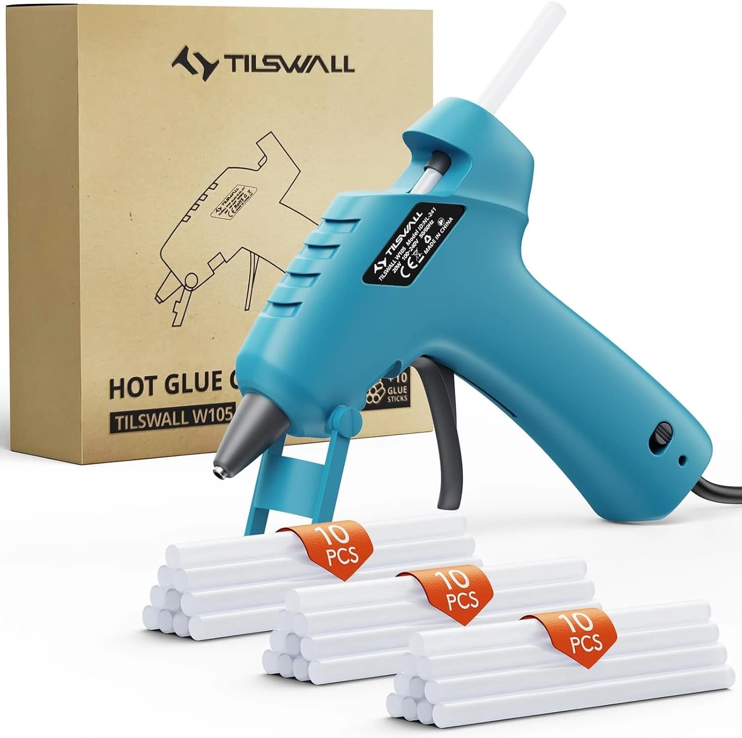 Hot Glue Gun 20W Wired Glue Gun With 30 Hot Glue Sticks Quick Heating In 3 Minutes Anti-Drip Design For DIY Crafts School Home Repairs And Craft Projects 7mm