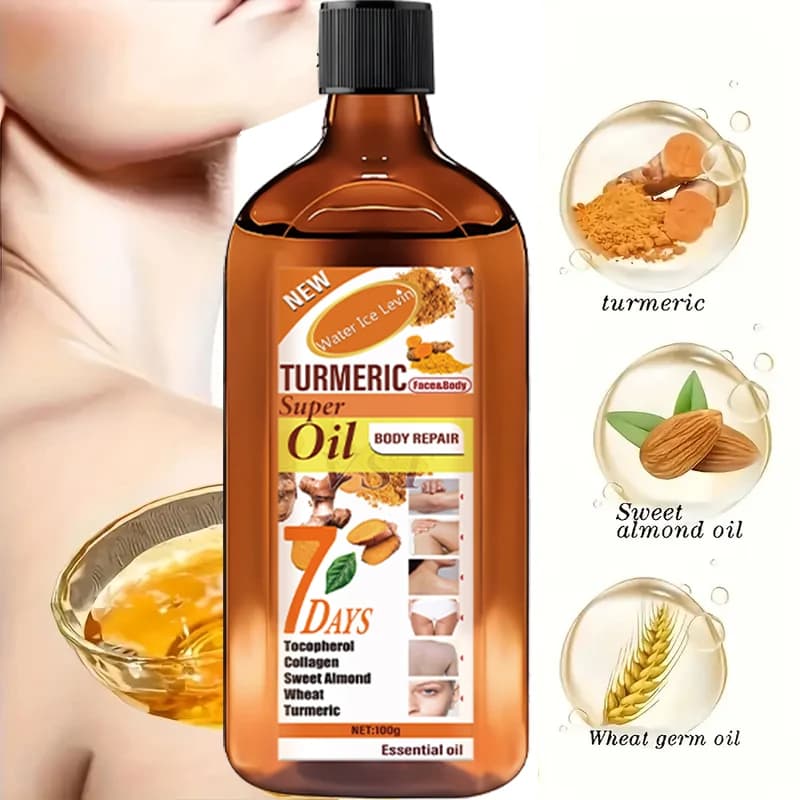 Essential oil for curcuma skin care, moisturizing and brightening effect, delicate, smooth, delicate, easy to absorb, repair and light the skin. Suitable for men and women.