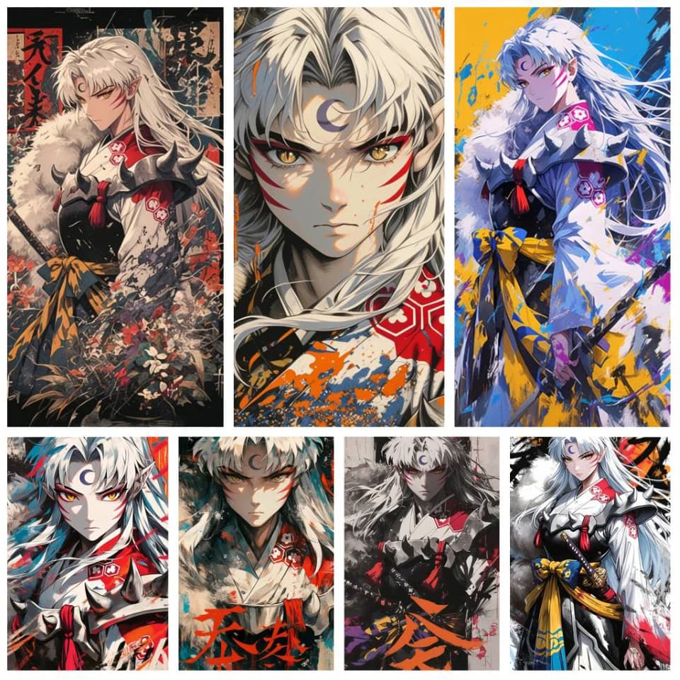 5D Diy Diamond Painting Art Japanese Anime Inuyasha Full Rhinestone Mosaic Embroidery Cross Stitch Kit Home Decor Gift