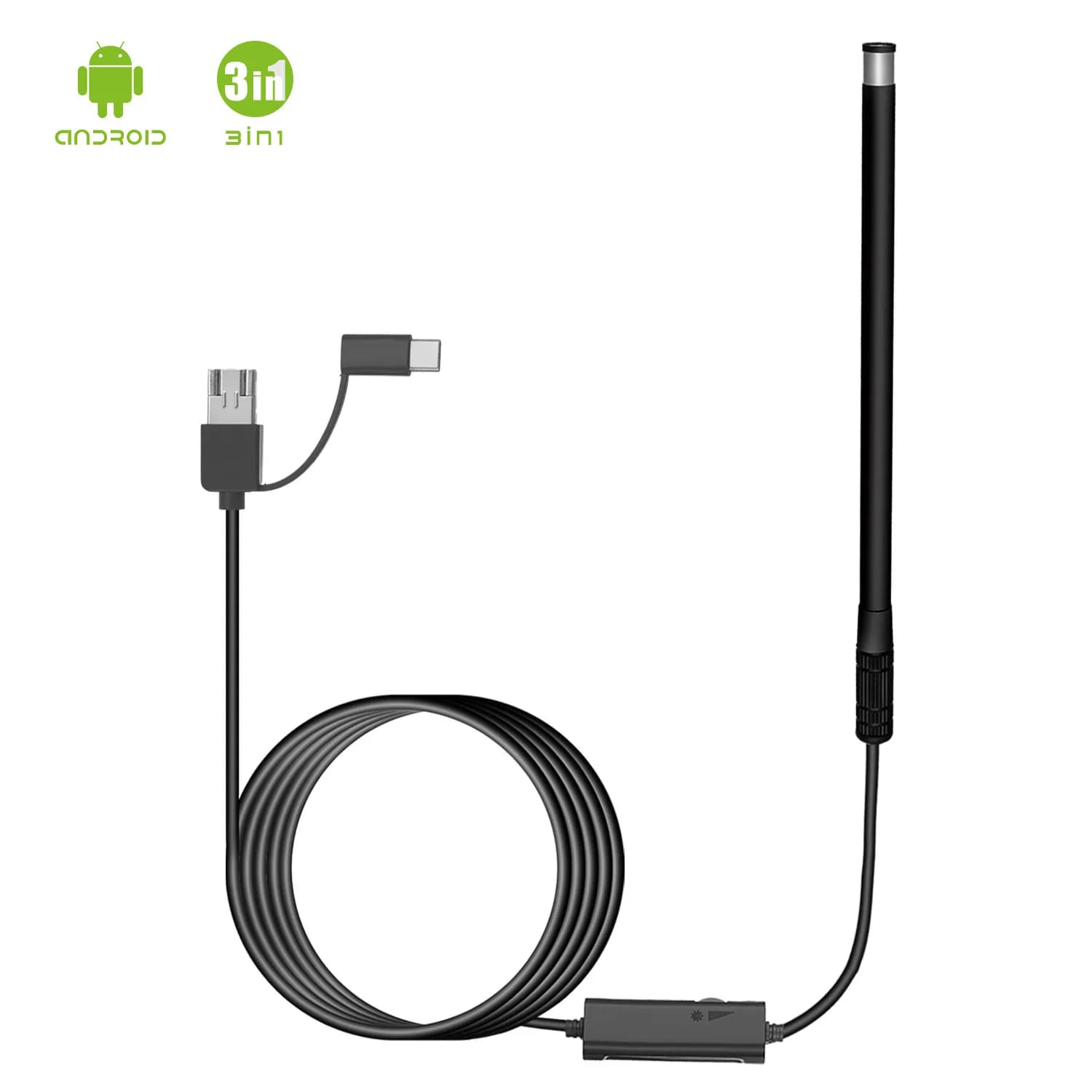 Telecamera endoscopica cablata da 5,5 mm per l'insezione cervicale della vagina USB/tipo C 3 IN 1 USB Cam IP67 impermeabile 6 LED regolabili
