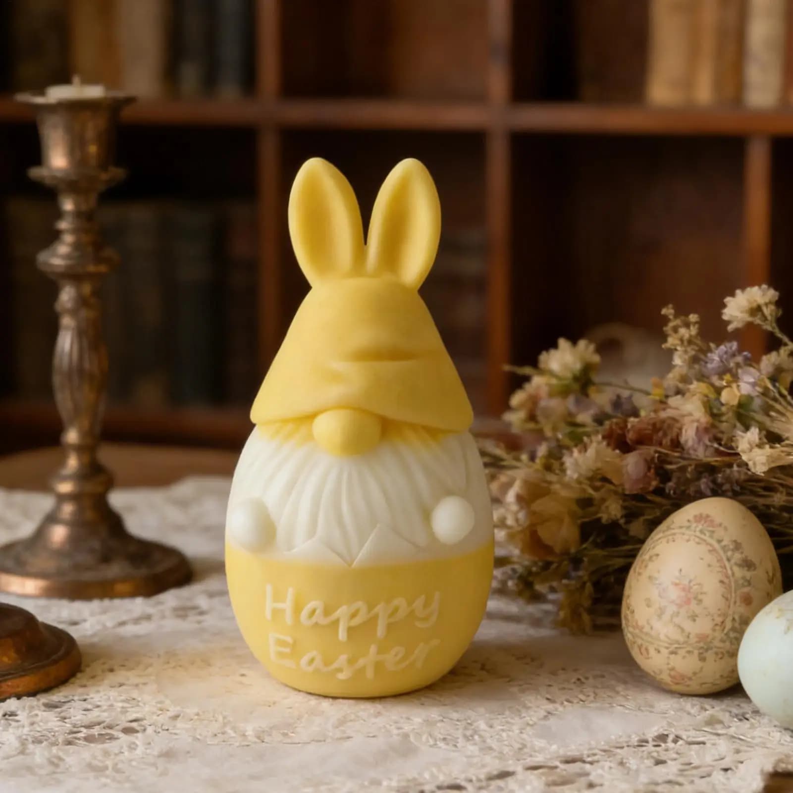 Stampi in silicone per uova di Pasqua, coniglietti e gnomi, forniture per la creazione di candele primaverili, stampo 3D in resina epossidica per sapone fatto a mano e ornamenti in gesso