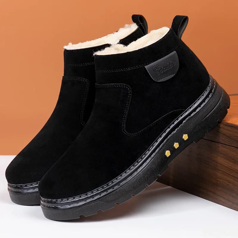 Nuovi stivali da neve spessi alti invernali semplici e comodi con suola spessa, altezza maggiorata, scarpe da uomo resistenti all'usura calde e alla moda