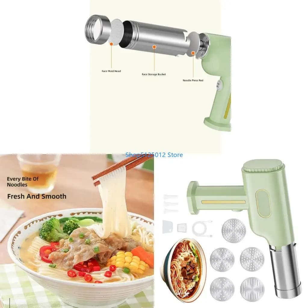 G8TC Modern Kitchen Gadget Wireless Dough Presser Compact Size Easy Storage Handheld Pastas Maker Machine for Any Countertop