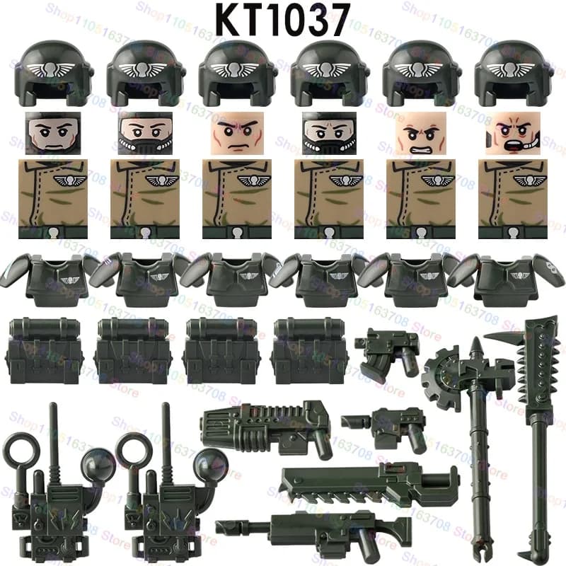 Guardia imperiale militare Ingegneria pesante Squadra di assalto Segnale Corps Commander Action Figures Modello di assemblaggio Building Blocks Giocattoli