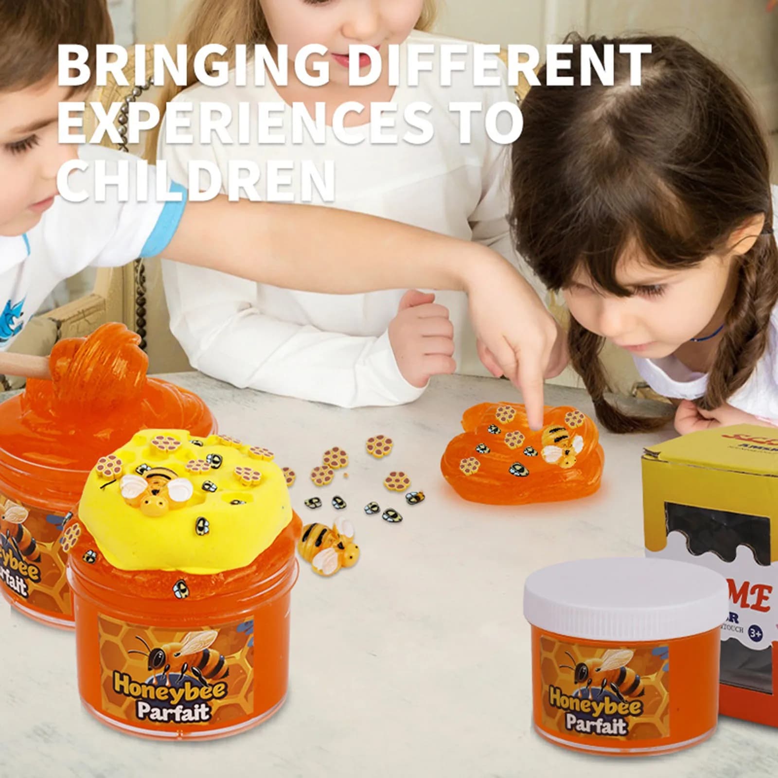 Set di giocattoli per miscelazione ape melma profumato antistress giocattoli per bambini testa di toro colla set di melma per bambini regalo di festa di compleanno giochi per bambini