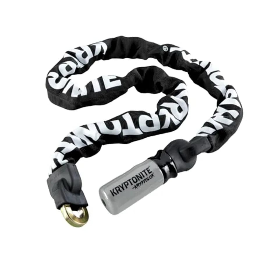 Lucchetto a Catena per Bicicletta Kryptolok 912, Lunghezza 4 Piedi, Catena in Acciaio da 9mm, Antifurto Resistente, Lucchetto a Catena Dorato con Chiavi