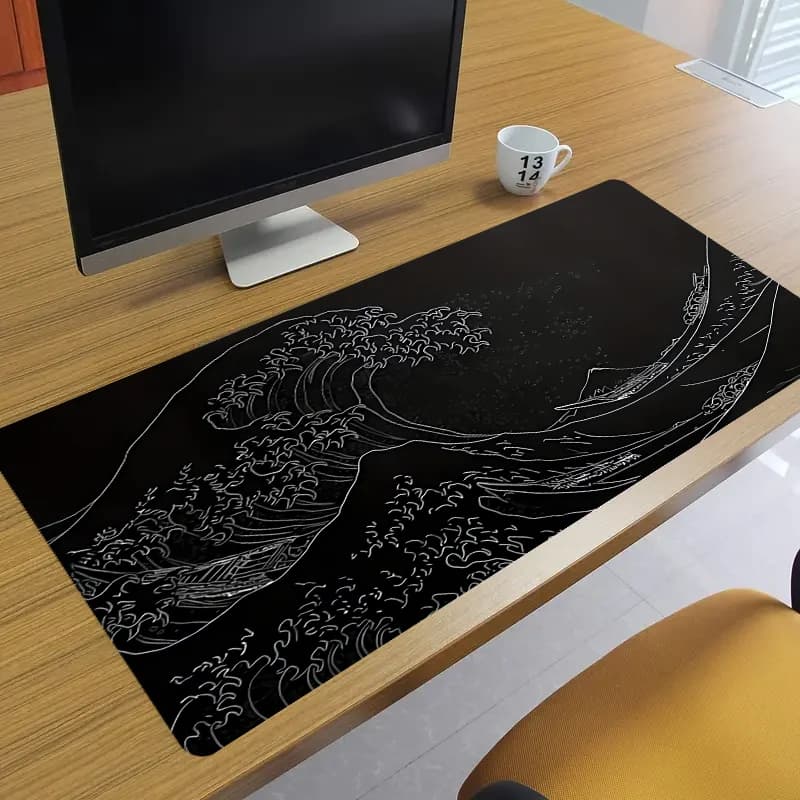 Tappetino per mouse da gioco Black Sea, base in gomma antiscivolo da 2 mm, 31,49 x 11,81 pollici, tappetino per mouse da gioco esteso, progettato per l'ufficio dei giocatori