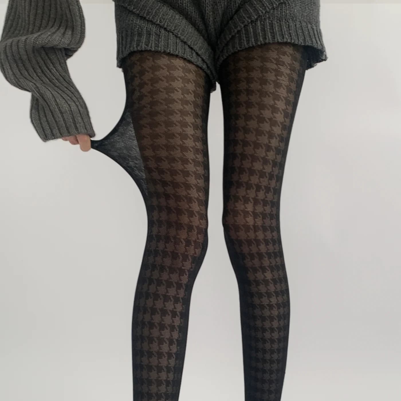 Collant neri Donna Lingerie sexy Calze alte alla coscia Collant Calze femminili Collant donna Collant Vita alta Calze per il corpo