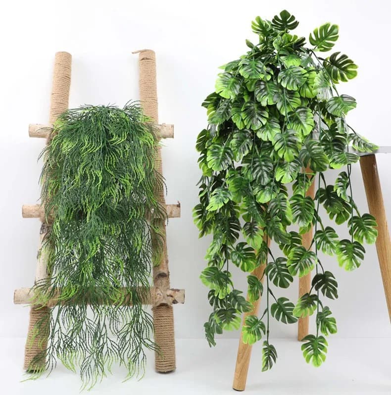1 Pezzo Pianta Artificiale Foglie di Felce Persiana, Piante Rampicanti Decorative per Casa, Foglie in Plastica da Appendere, Erba per Matrimoni, Feste, Pareti, Balconi, Decorazioni per la Casa