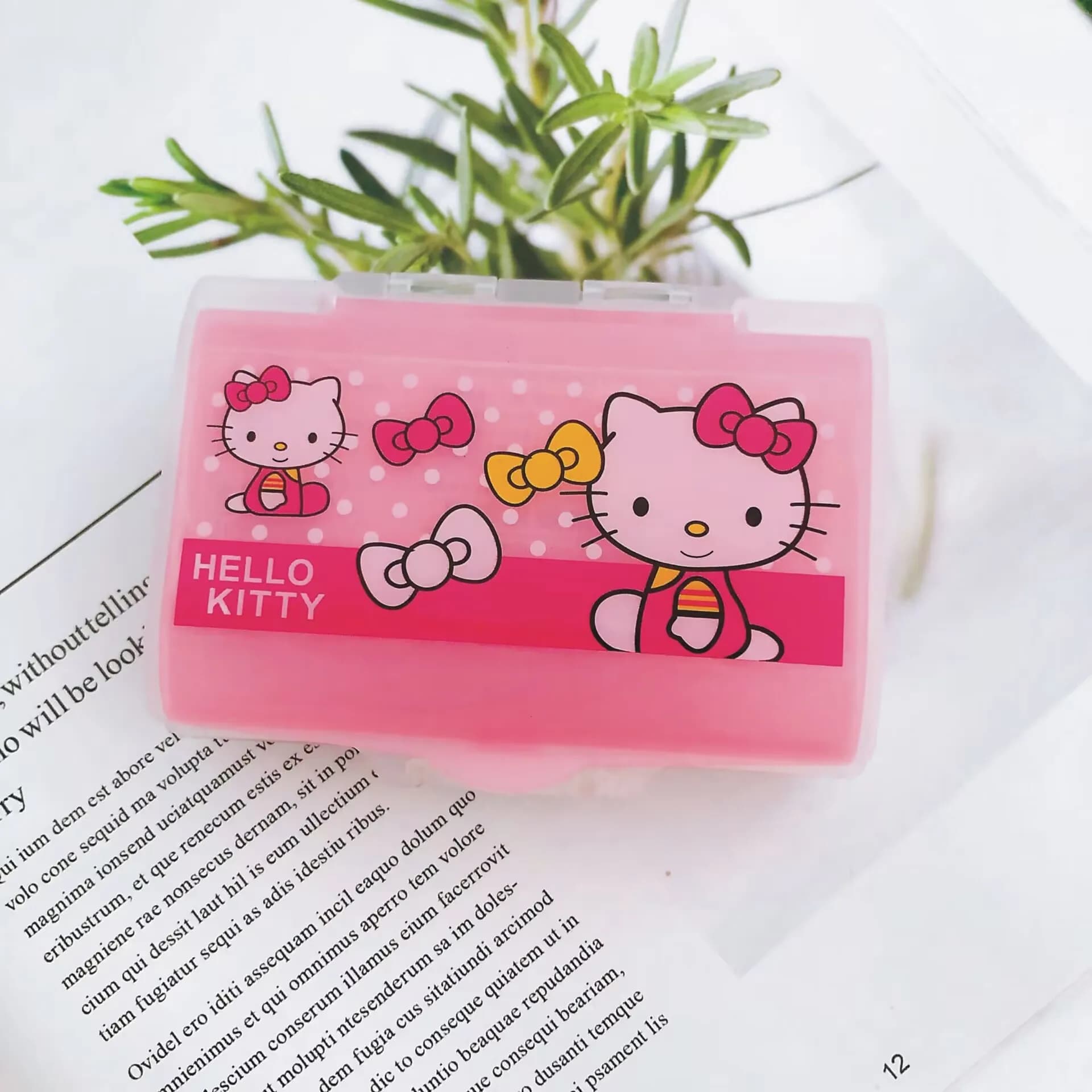 Sanrio Kawaii Hello Kitty Portapillole portatile Scatola portaoggetti per gatti KT a sette scomparti Scatola regalo portatile per medicinali a doppio strato da viaggio