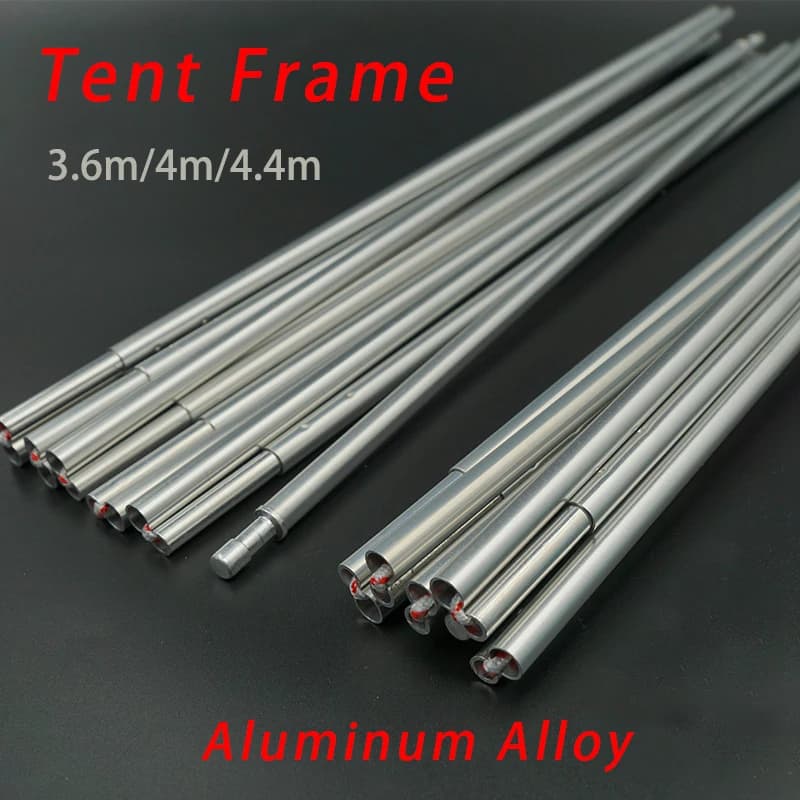 Tent Frame Replacement 8mm Aluminum Tent Rod 3.6m 4m 4.4m Outdoor Camping Fibreglass Tent Pole Repair Accessory