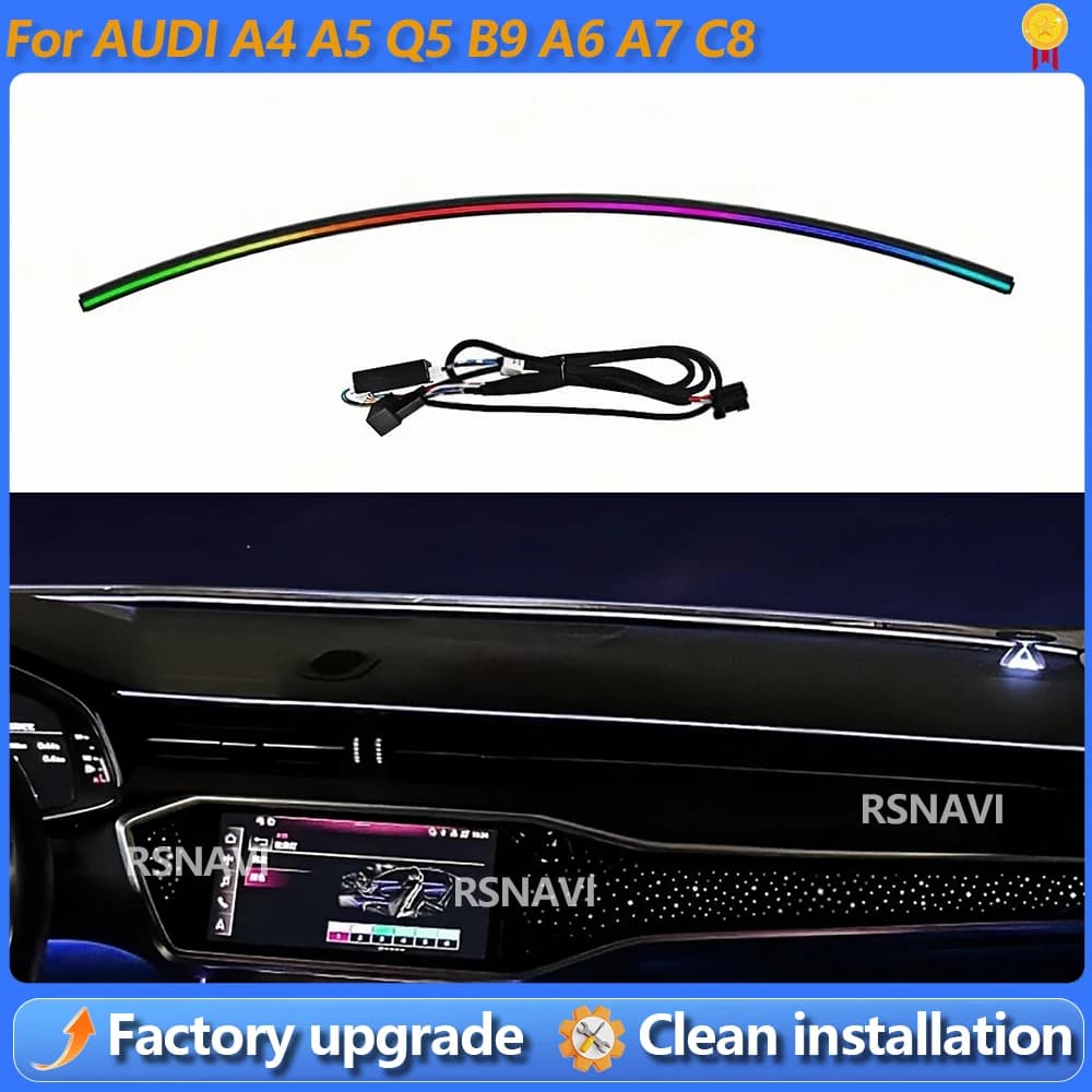 32 Color Auto Dashboard LED Lamp for Audi A4 A5 Q5 B9 A6 A7 C8, LED System with Screen Control, Atmospheric Decorative Light