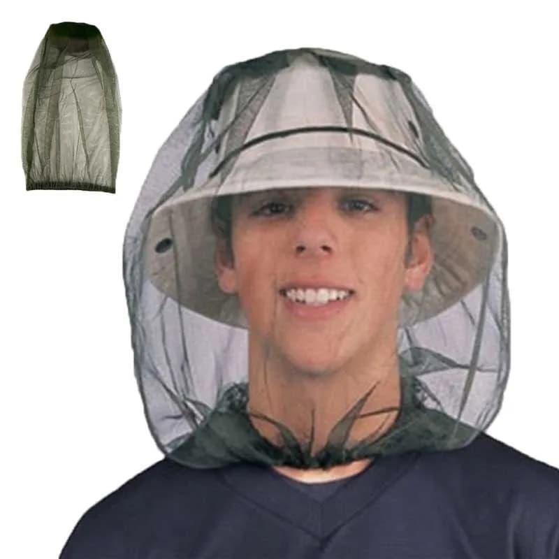 Cappello da pesca antizanzare per esterni, cappello da giardinaggio, cappello anti-insetti per escursionismo, campeggio, pesca, apicoltura, con rete antivento.