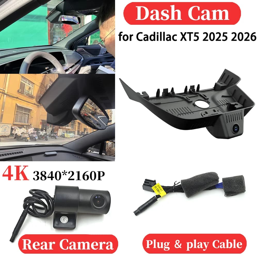 ZJCGO UHD Car 4K Video Recorder DVR Dash Cam Dash Camera Plug and play Night vision for Cadillac XT5 2025 2026