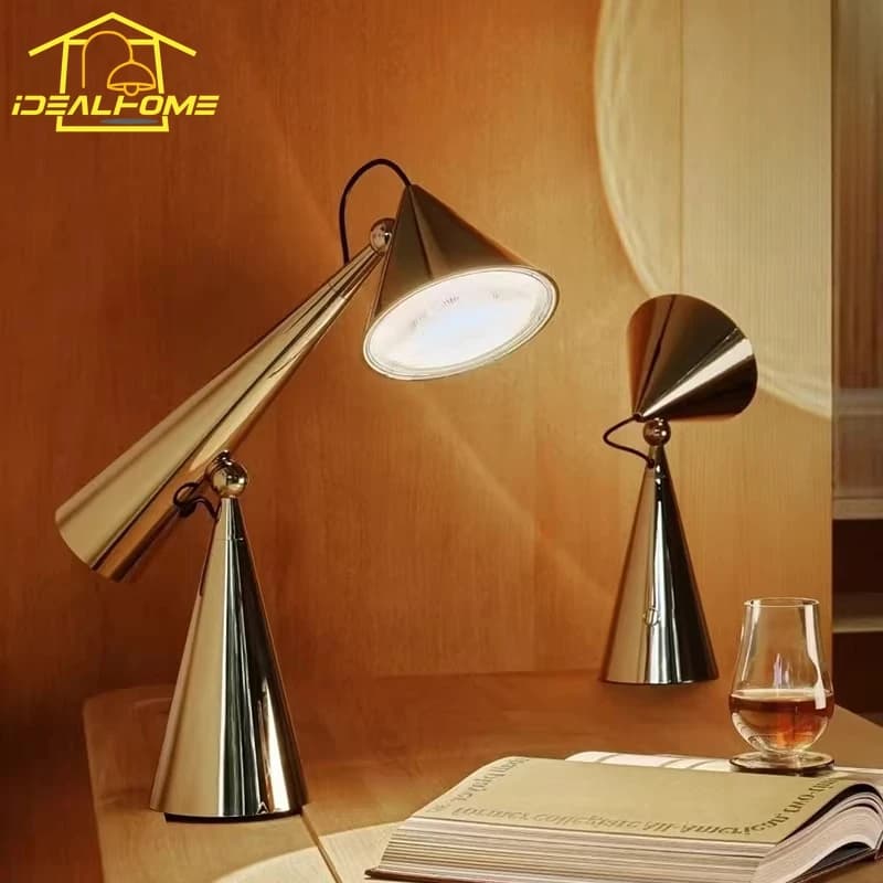 Lampada da Tavolo Conica Portatile di Design Nordico con Ricarica USB, Luce Decorativa Artistica per Studio, Soggiorno, Camera da Letto, Comodino, Studio
