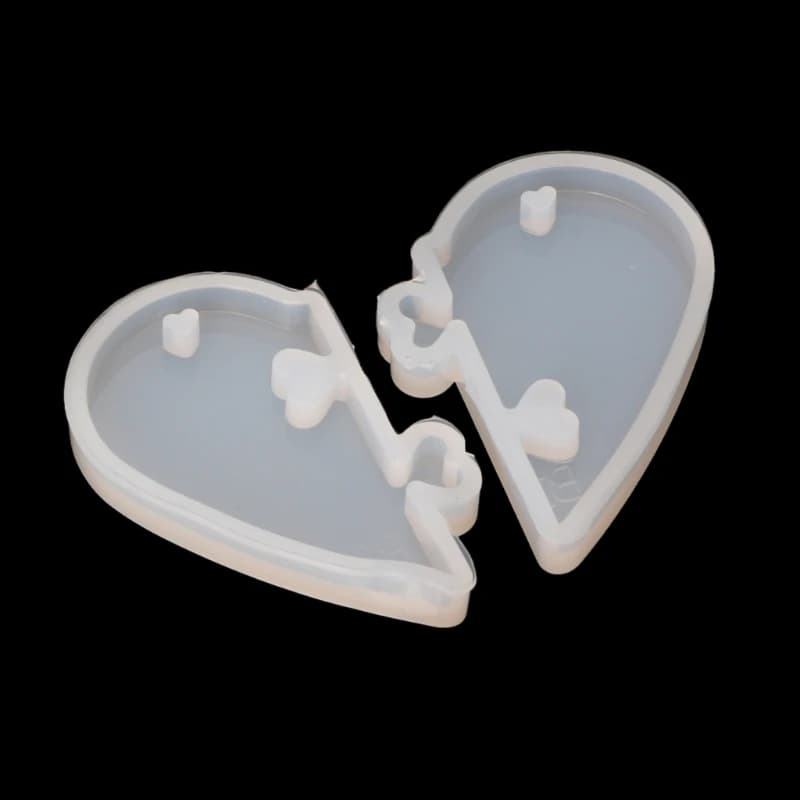 N7MD Stampo forma cuore con Portachiavi Ciondolo Gioielli Strumento per creazione stampi in resina epossidica