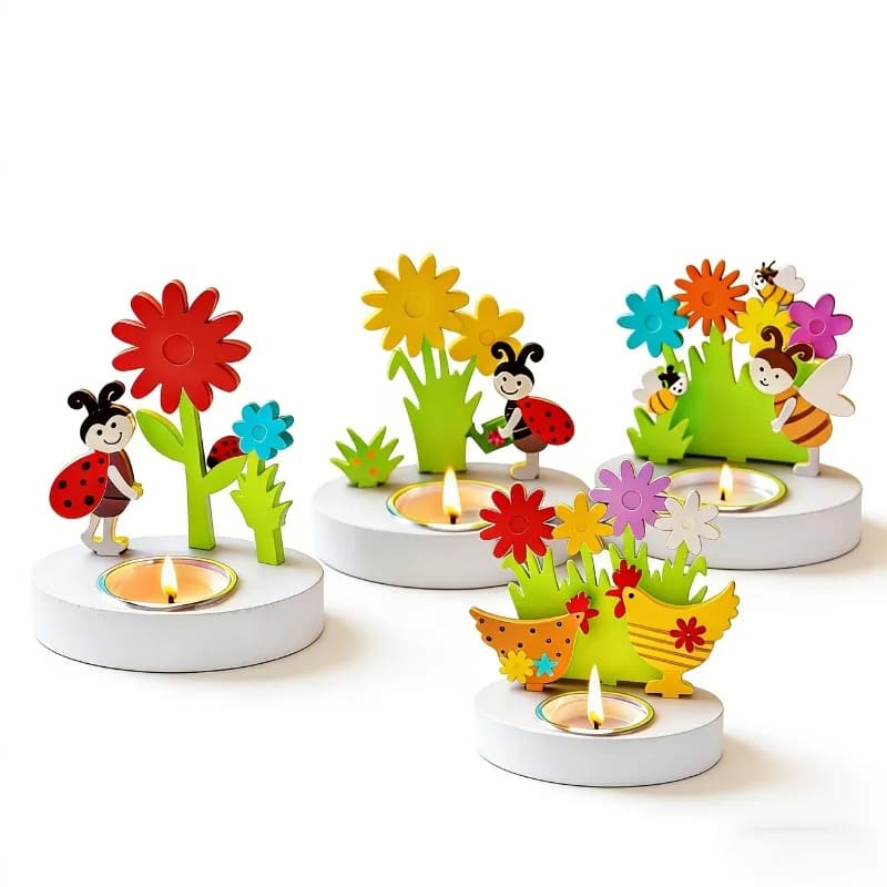 Stampo in silicone per portacandele a forma di gallina e fiore, stampo in resina epossidica per portacandele, base decorativa in gesso, forma irregolare