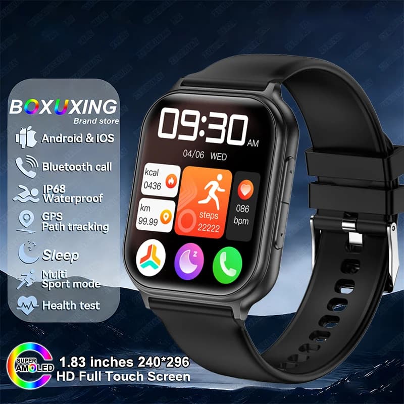 Nuovo Bip 6 Pro Smartwatch Sportivo da Uomo, Impermeabile IP68, Fitness Tracker, Cardiofrequenzimetro, Chiamate Bluetooth, GPS, Batteria da 700 mAh