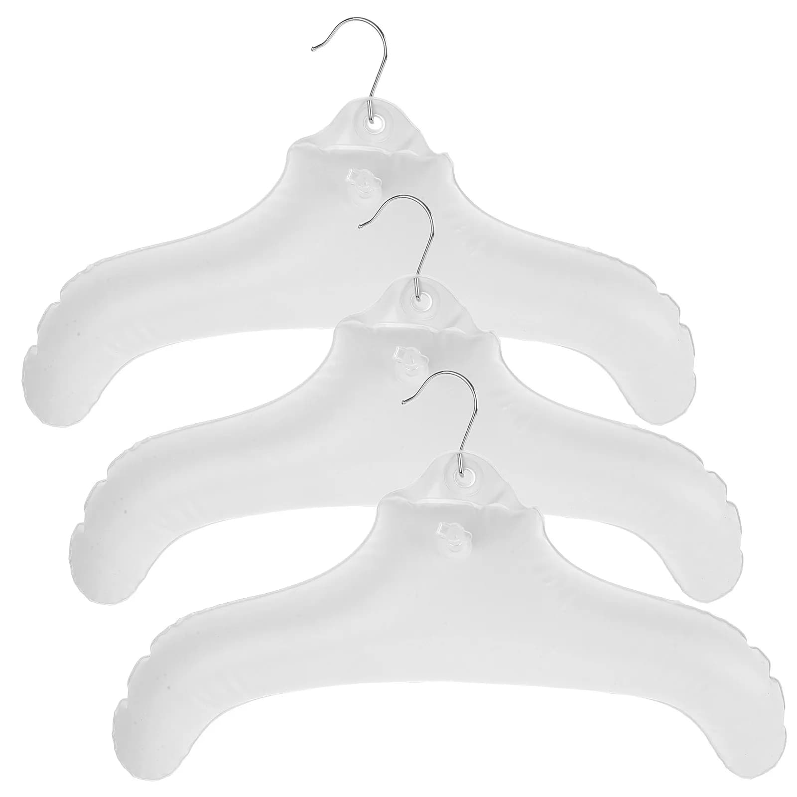 Set di 3 Appendiabiti Gonfiabili Leggeri Salvaspazio, Organizzatore per Armadio, Stendibiancheria da Viaggio per Camicie e Pantaloni